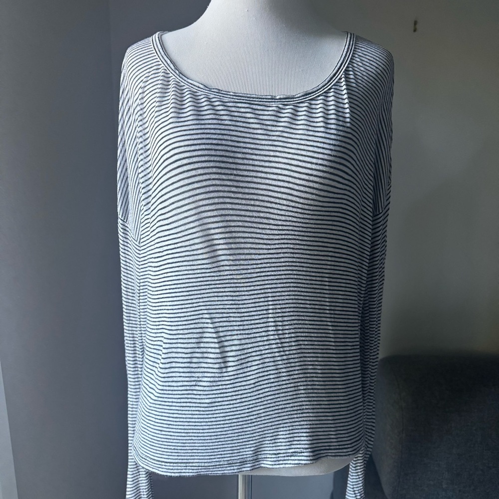 Brandy Melville Stripe Drapey Long Sleeve Top